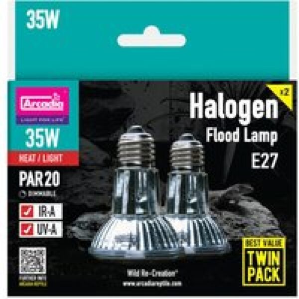 Arcadia Halogen basking spot warmtelamp twin pack E27 35W terrarium
