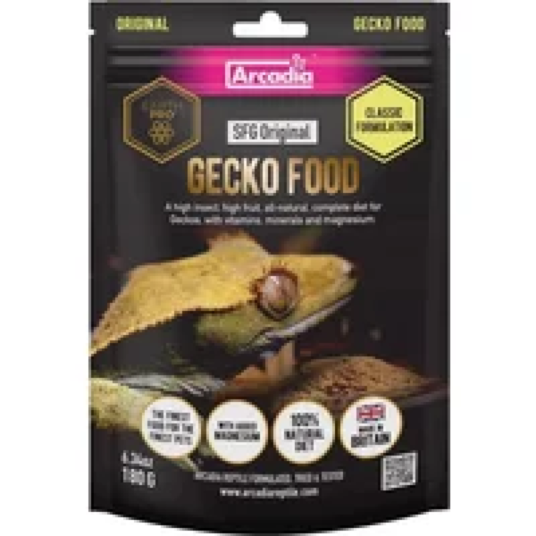 Arcadia Volledig natuurlijk Stickyfoot Gold Original poedervoer voor fruit- en insectenetende gekko’s 80 g 180 gram