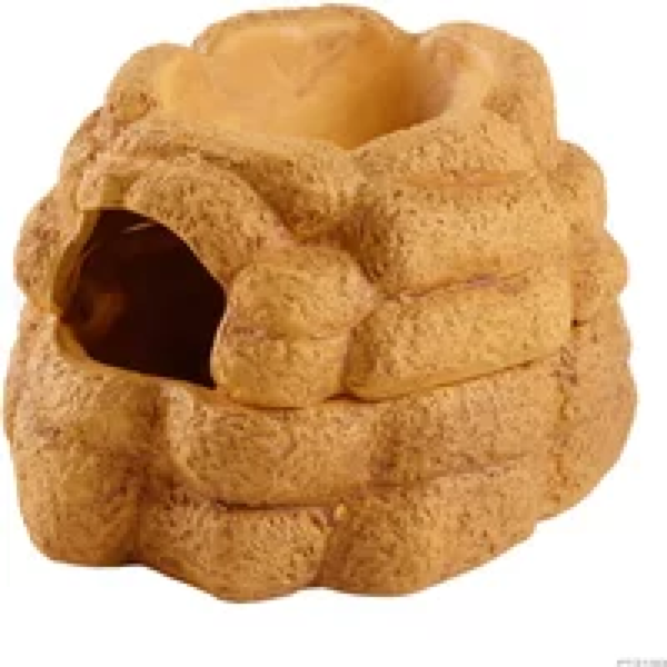 Exo Terra Keramische schuilplaats Big Rock diverse maten – vochtvasthoudende grot met deksel M - 15x18x11cm