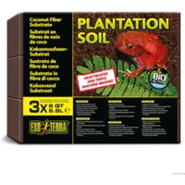 Exo Terra Plantation Soil Brick 3x650g – 26,4L | Natuurlijke kokosbodem voor tropische terraria