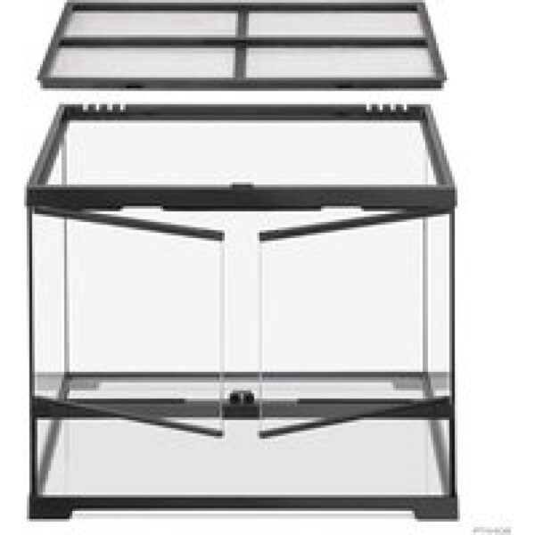 Exo Terra Pro Terrarium Zwart | Advanced Natural Terrarium 60×45×45 cm met 3-traps ventilatie