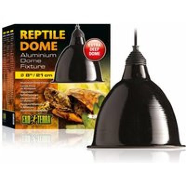 Exo Terra Reptile Dome Ø15 cm en Ø21 cm | extra diepe aluminium reflector met keramische lamphouder voor terraria 21CM