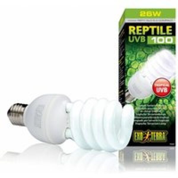 Exo Terra UVB100 compactlamp 13W | 26W | optimale UVB voor tropische terraria 25W
