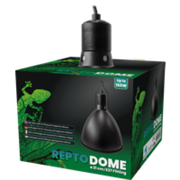 Repto Dome E27 Fitting 21CM Zwart terrarium lampenkap voor reptielen