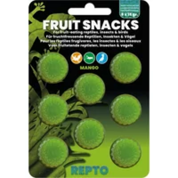 Repto Fruit snacks mix 8x15 g gelcups voor reptielen, vogels en insecten Mango
