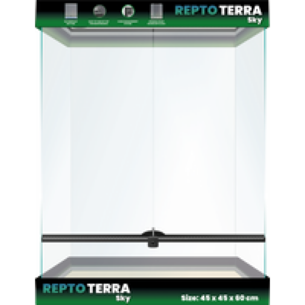 Repto Terra Sky | Glas terrarium Sky 45 x 45 x 60 cm voor reptielen en amfibieën