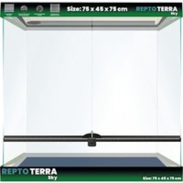 Repto Terra Sky glazen terrarium 75 x 45 x 75CM voor reptielen en amfibieën
