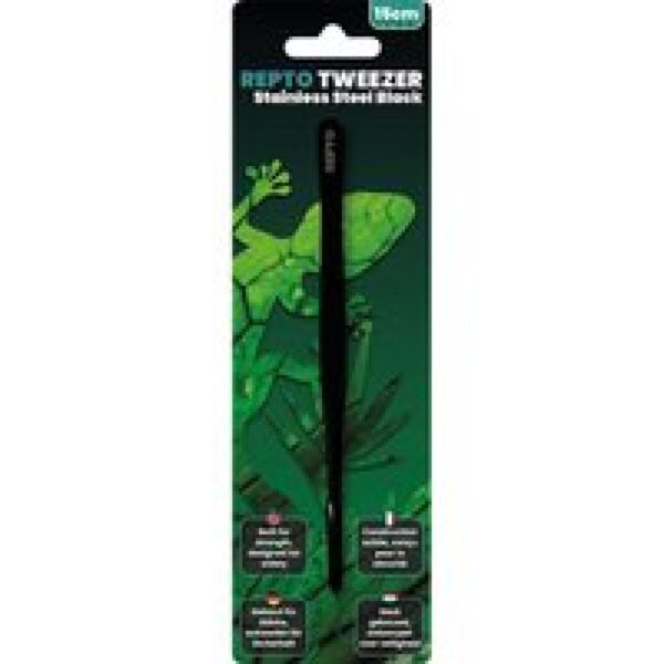 Repto Tweezer RVS Zwart voederpincet voor reptielen 15CM