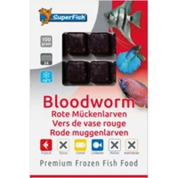 SuperFish Diepvriesvoer Rode Mug 100 Gram Diepvries