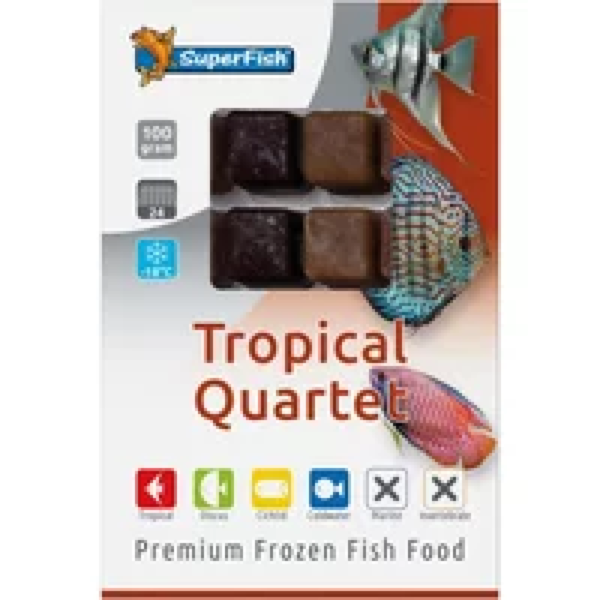 SuperFish Diepvriesvoer Tropisch Kwartet 100 gram Diepvries