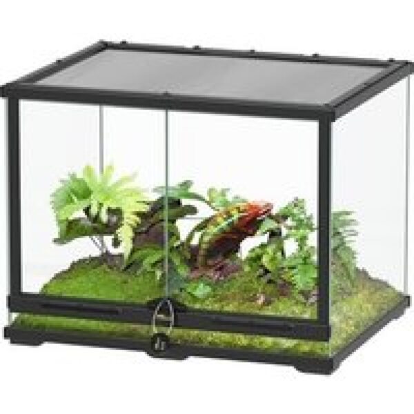 TerrAtlantis Terrarium Smart Line 60 x 45 x 45 cm zwart | glasterrarium voor reptielen en amfibieën