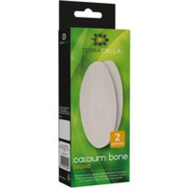 Terra Della Calcium Bone Sepia 2 stuks 11cm | Calciumbron voor reptielen Wit