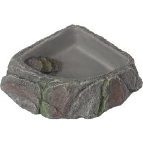 Terra Della Hoekschaal decoratieve drinkschaal voor terrarium S | M | L M - 17,3x15,4x4,5cm