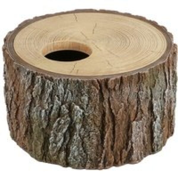 Terra Della Reptielenschuilplaats Boom | Natuurlijke boomstronk schuilplaats voor reptielen met afneembare deksel M - 20x20x11cm