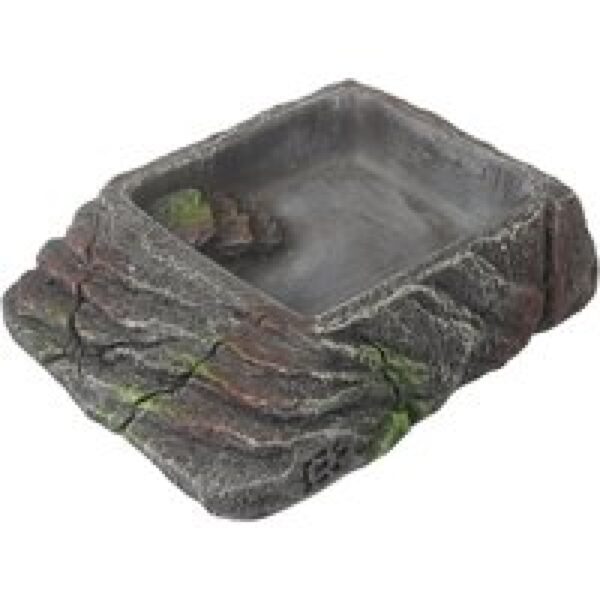 Terra Della Waterschaal antraciet voor terrarium drinkschaal | maten XS t|m XXL XL - 22,4x18,5x4,8cm
