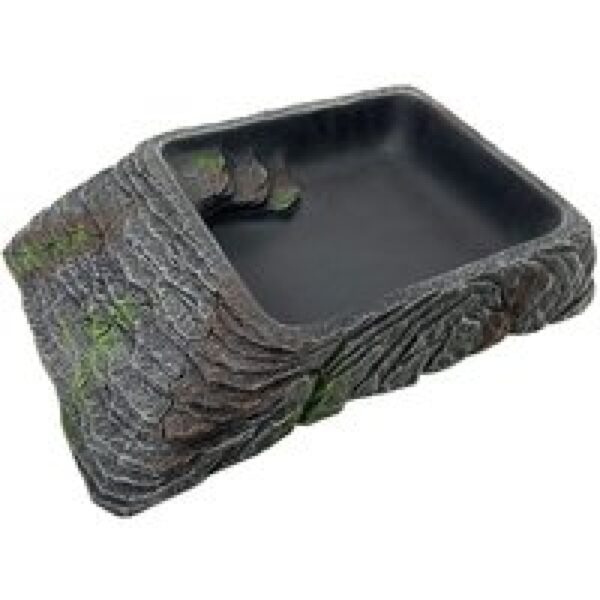 Terra Della Waterschaal antraciet voor terrarium drinkschaal | maten XS t|m XXL XXL - 30,9x21,5x6,3cm