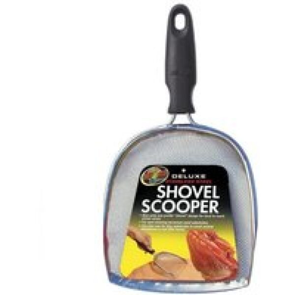 Zoo Med Deluxe roestvrijstalen substraatschep voor terrariumzand 27,5 x 16 x 4,5 cm