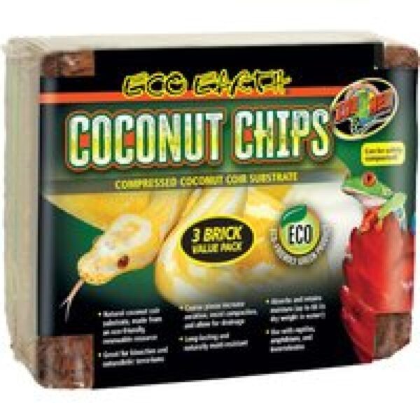 Zoo Med Eco Earth Coconut Chips kokosnootsubstraat 3 x 500 g voor vochtige terraria
